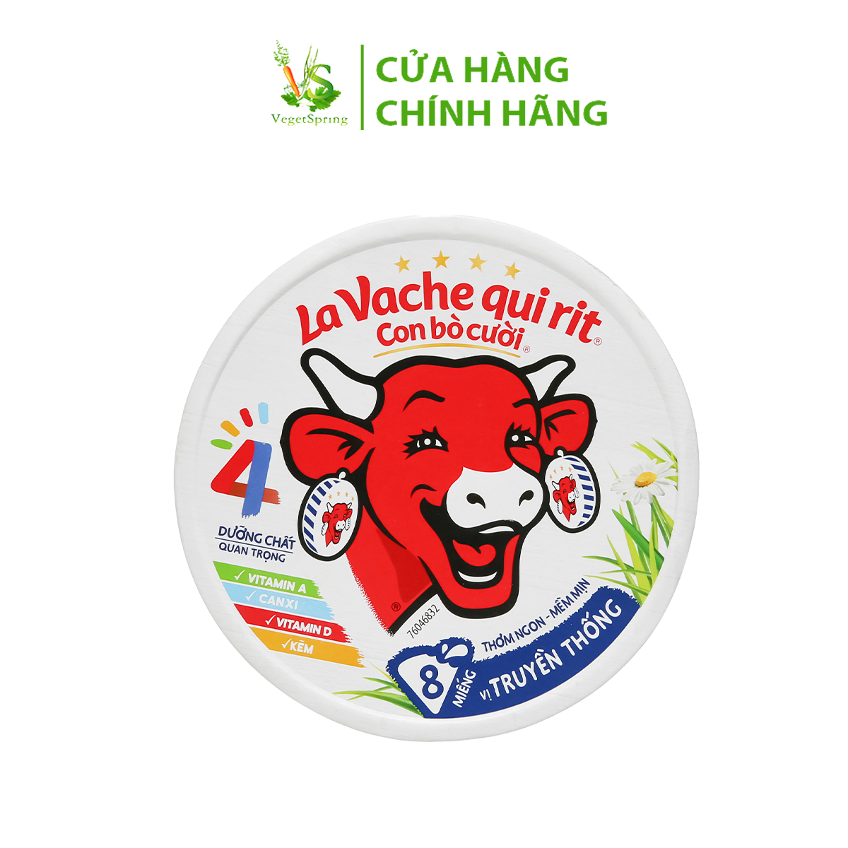 Phô Mai Con Bò Cười La Vache Qui Rit 8 Miếng 112g - Vị Truyền Thống