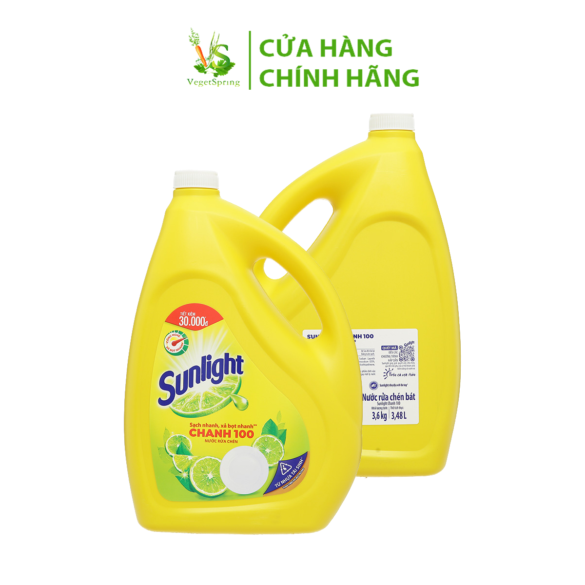 Nước Rửa Chén Sunlight Chanh 100 3,6kg