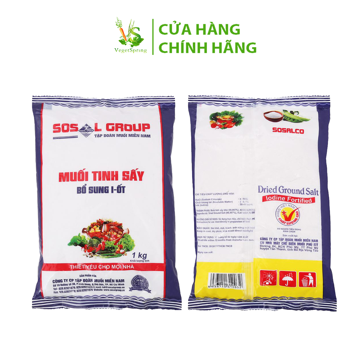 Muối IOD Tinh Chế Sosalco 1kg