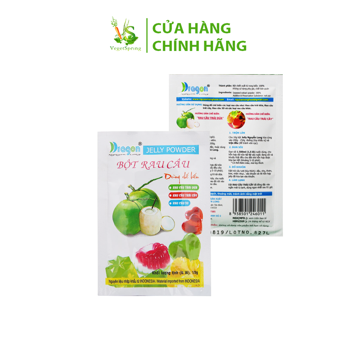 Rau Câu Trái Cây Dragon 10g